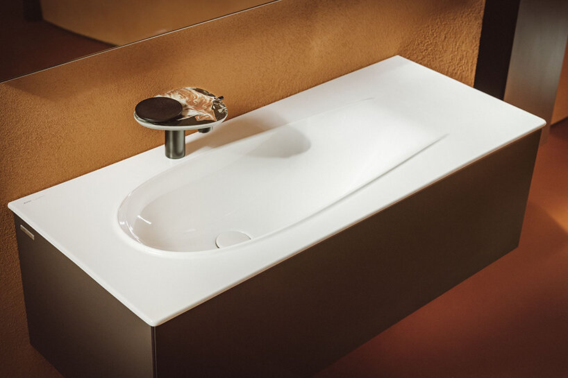 mocha mousse, pantone color of the year 2025, matches LAUFEN bathroom design