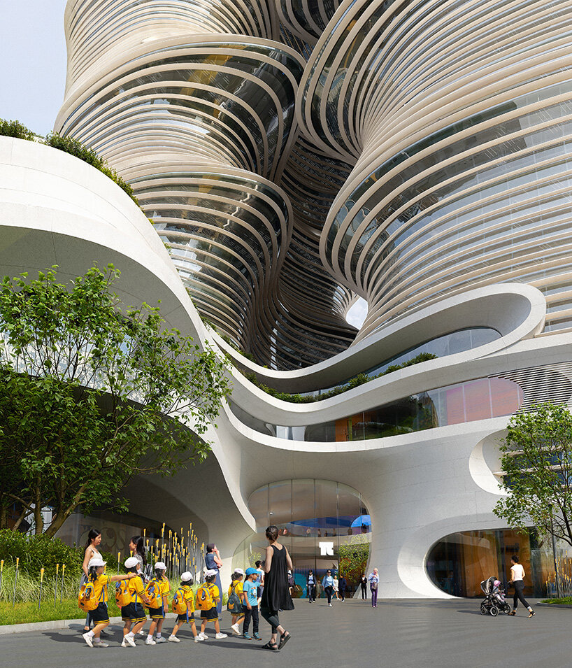 canyon-like yidan center by zaha hadid architects tops out in shenzhen's cultural quarter