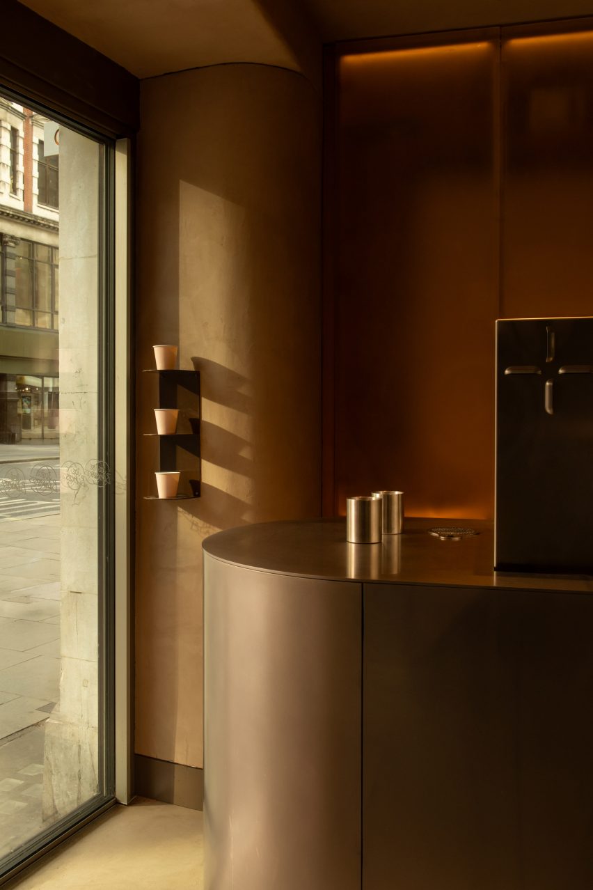 Joe Blake's espresso bar in Holborn, London designed by EBBA